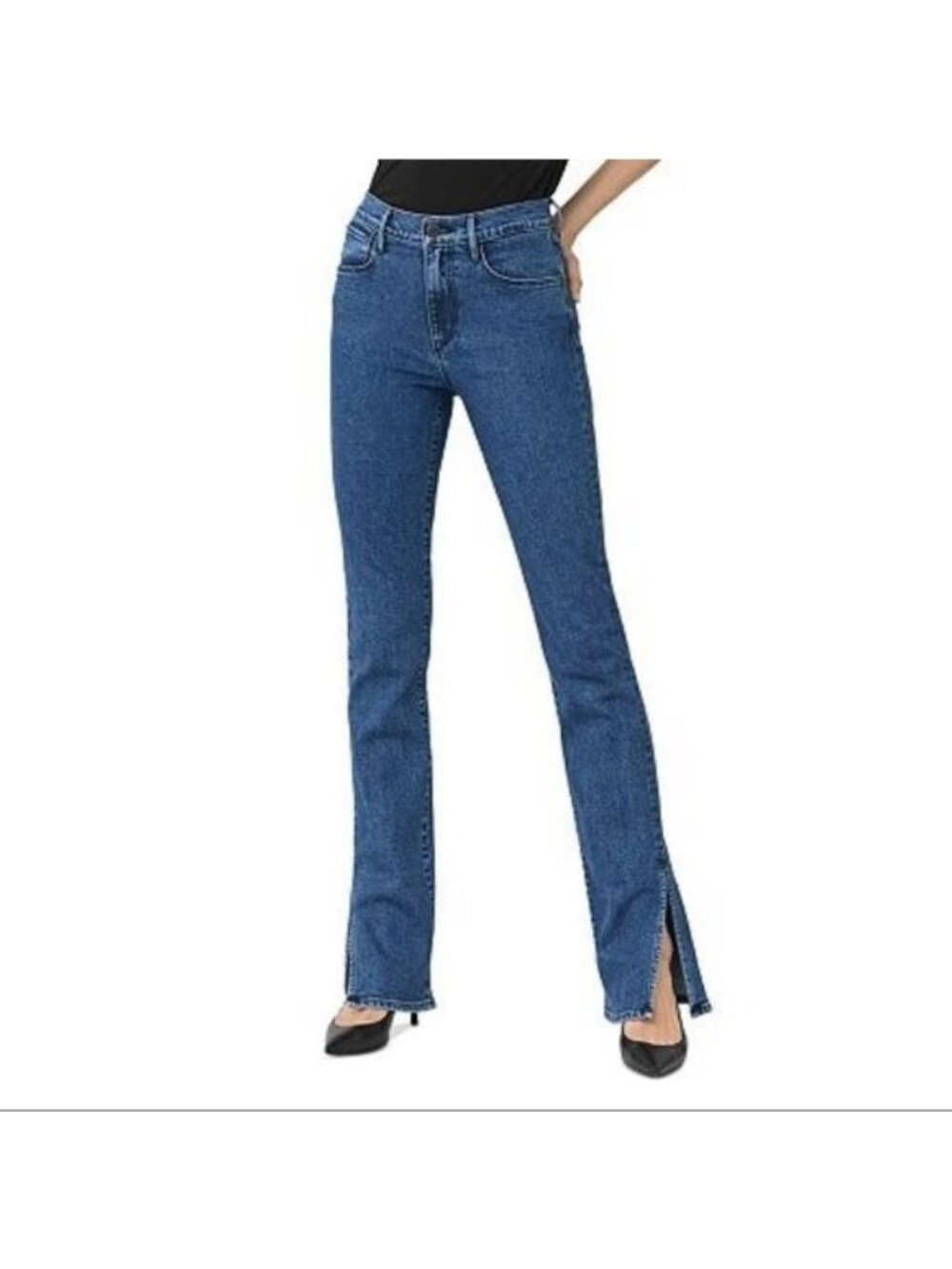 3x1 High-Rise Split-Seam Bell Flared Jeans Sz 28